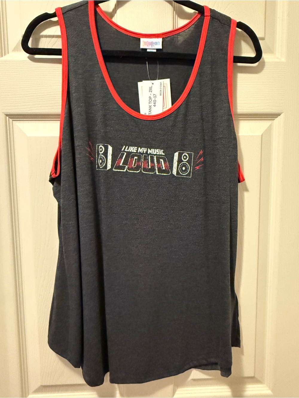 LuLaRoe Tank Top 2xl "I Like My Music Loud" BNWT